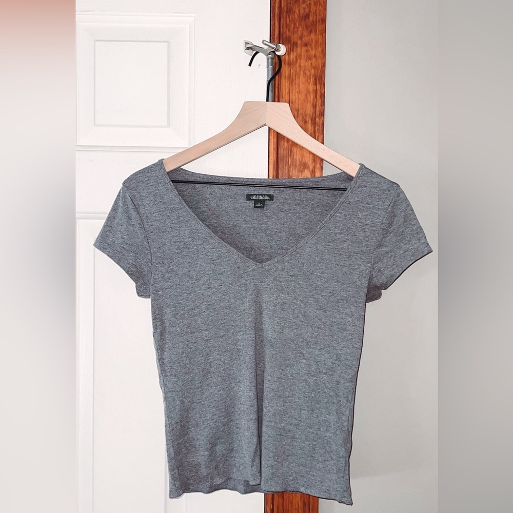 Wild Fable Grey V Neck T-Shirt